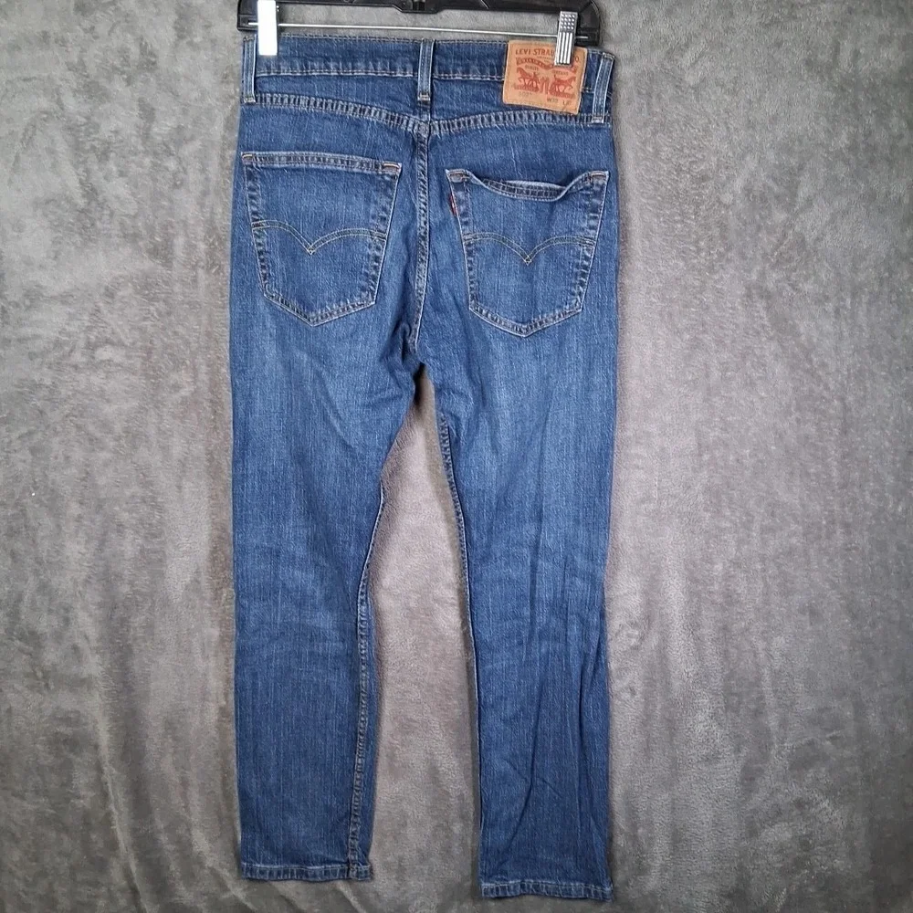 Levis 502 Mens‎ 30x30 Taper Fit Stretchable Dark Blue To The Falls Casual Denim